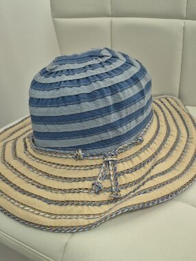 Rare Vintage RAFFAELLO BETTINI Bucket Hat, Exclusive,luxury Blue Beige